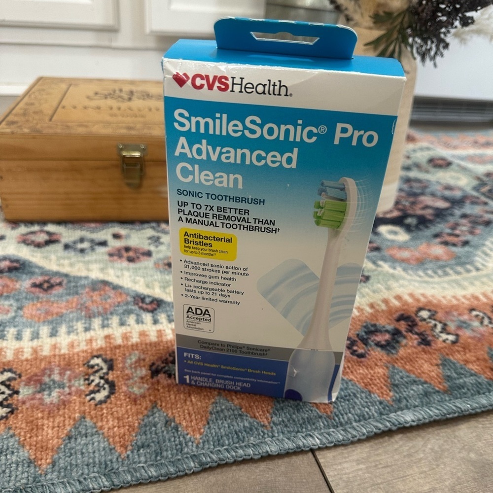 New CVS Health Smile Sonic Pro Advanced Electric Toothbrush Clean Sonic - Picture 7 of 14